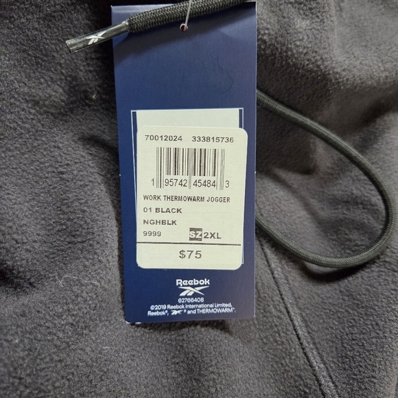 Reebok Men's Dark Grey Thermowarm Jogger Pants Size 2XL - Picture 8 of 9